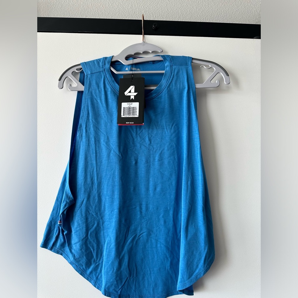 Four Laps Blue Workout Tank Size Small